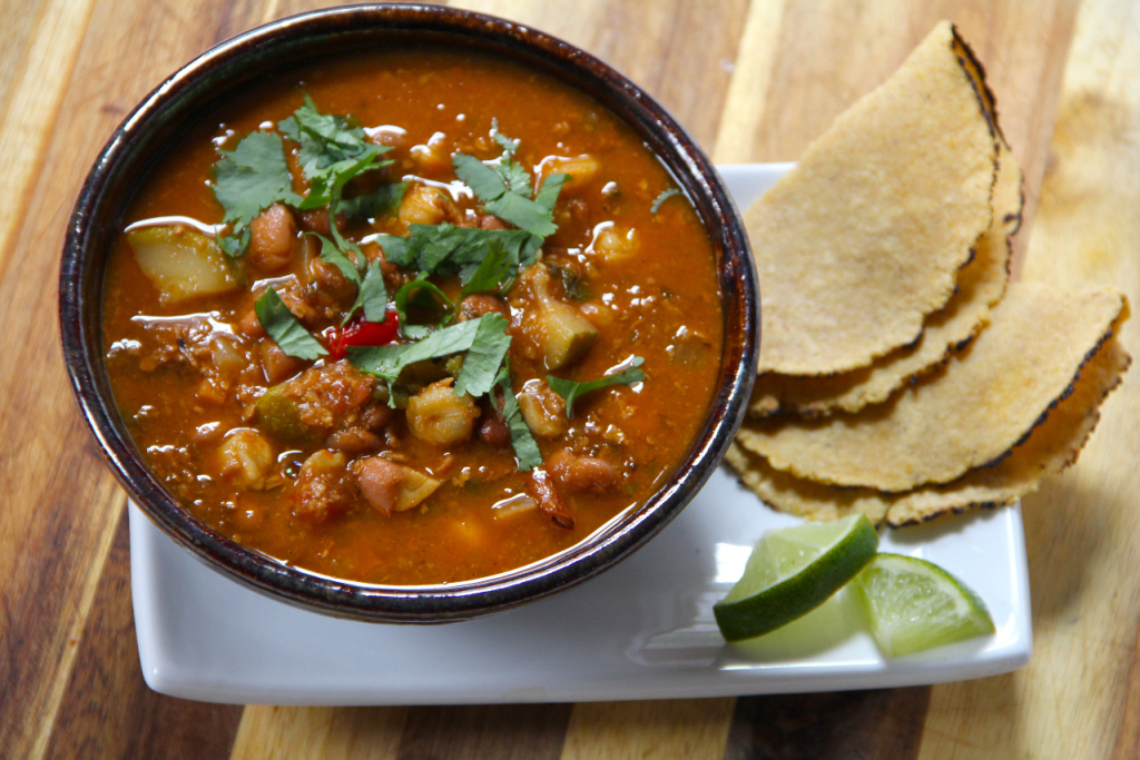 mexican soup pozole vegetarian