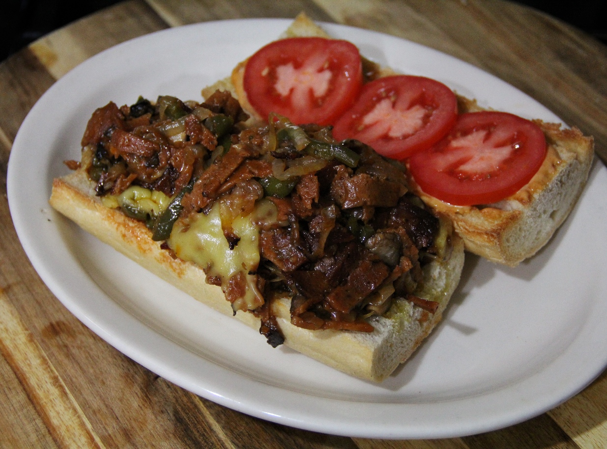 Vegan Philly “Cheese Steak” with Mushrooms and Chipotle Garlic Mayo, Field Roast, Cooks in the Field 2015, Vegan Philly Cheesesteak