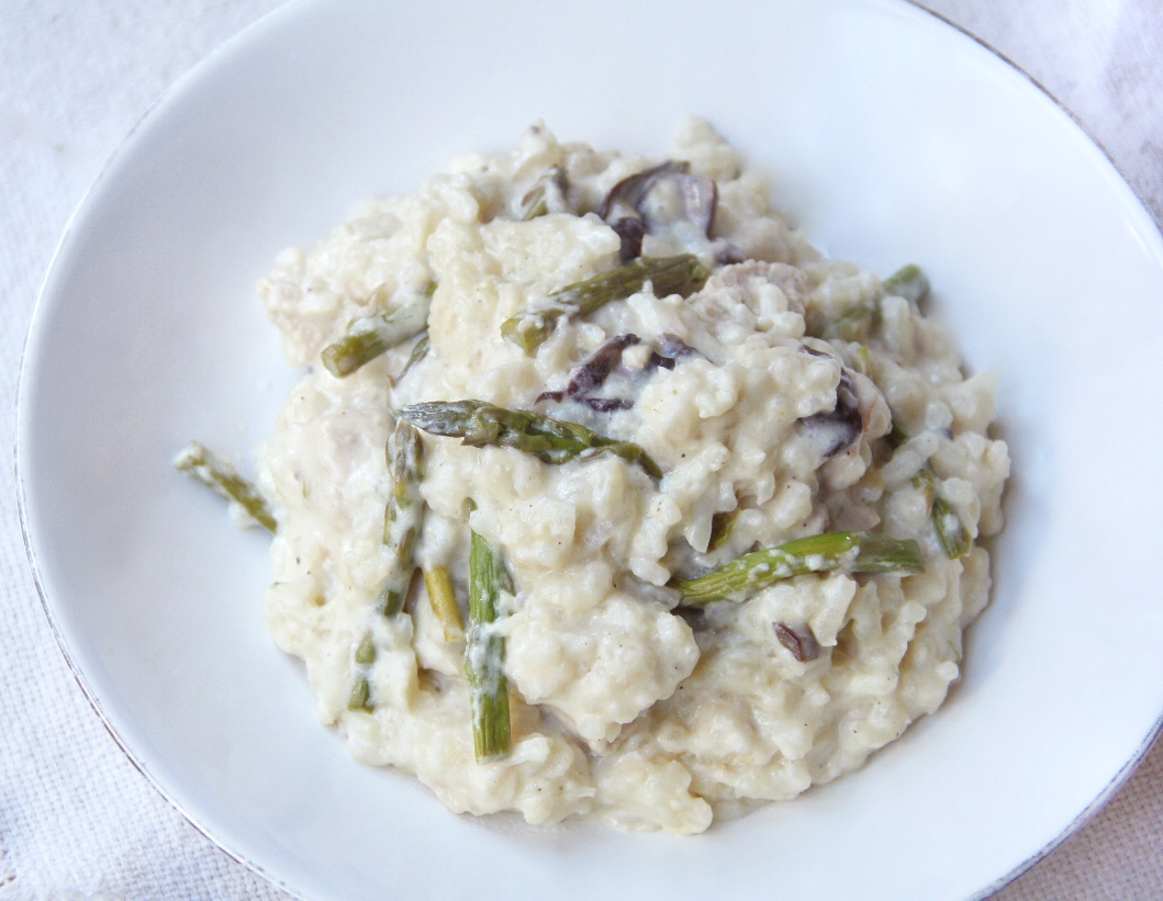 Forbidden Rice Blog | Risotto with Roasted Asparagus, Mushrooms, and Chik'n