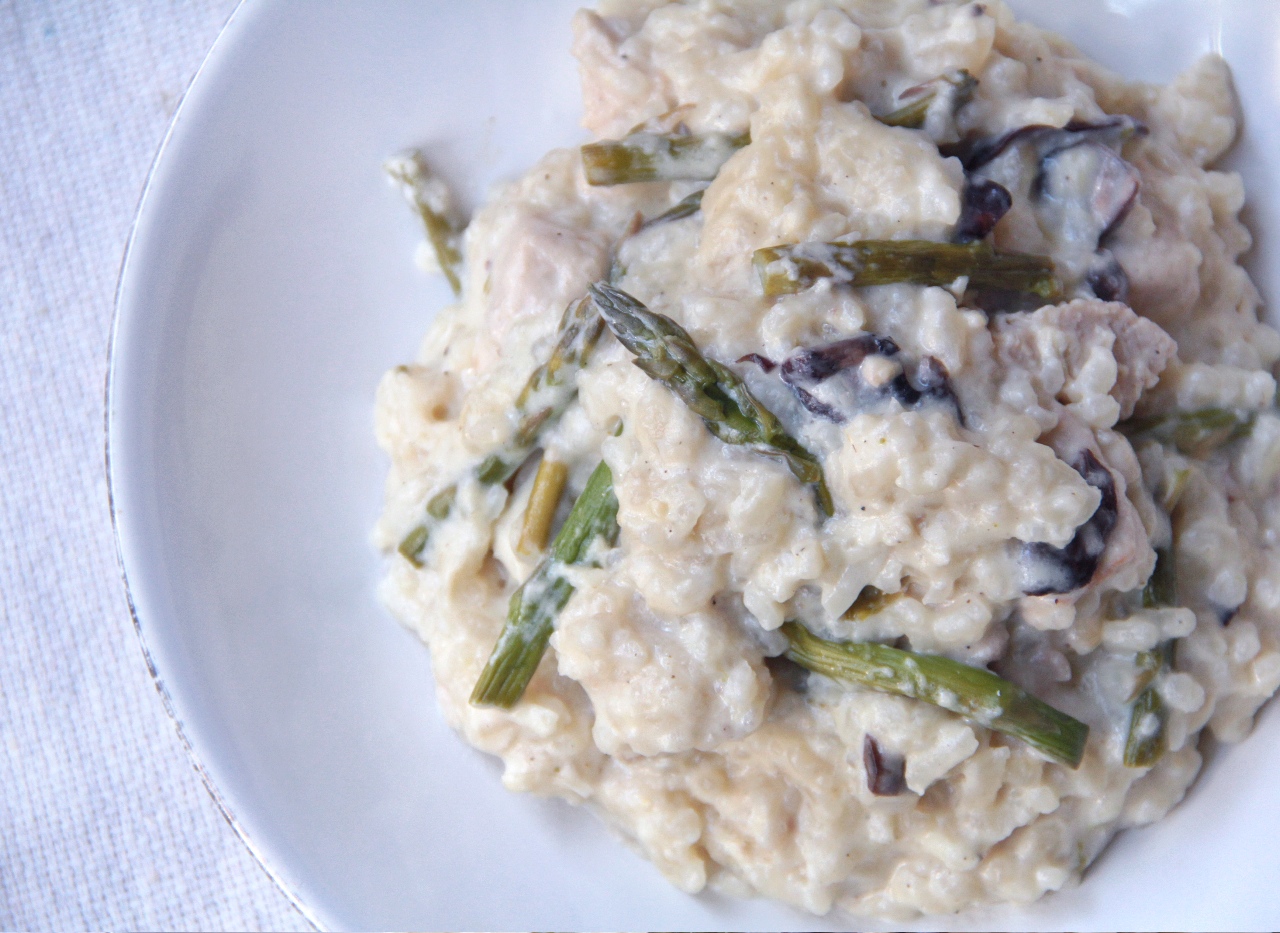 Forbidden Rice Blog | Risotto with Roasted Asparagus, Mushrooms, and Chik'n