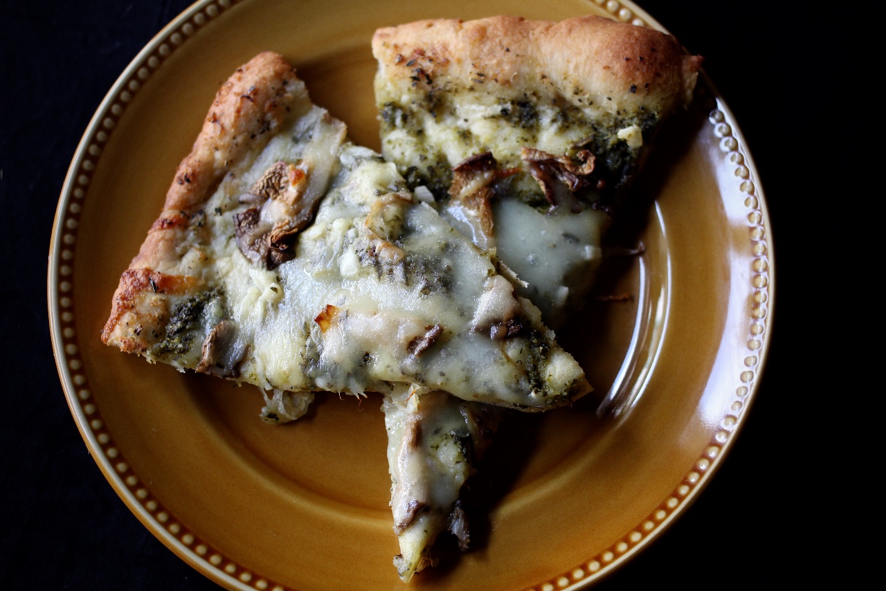 Forbidden Rice Blog | Sourdough Pizza with Oyster Mushrooms, Garlic, Smoked Mozzarella and Rosemary