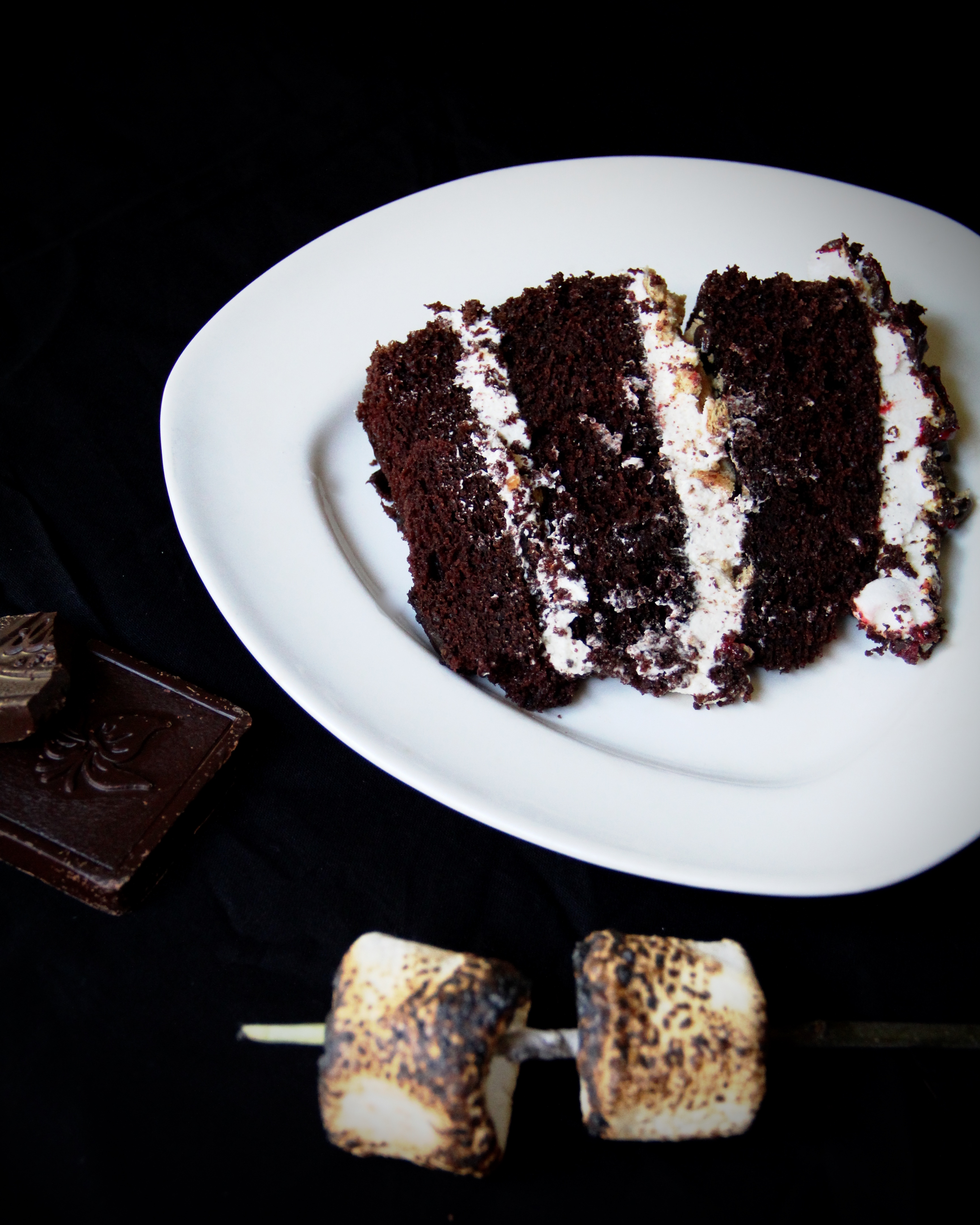 Forbidden Rice Blog | S'mores Cake with Toasted Marshmallow Buttercream Frosting